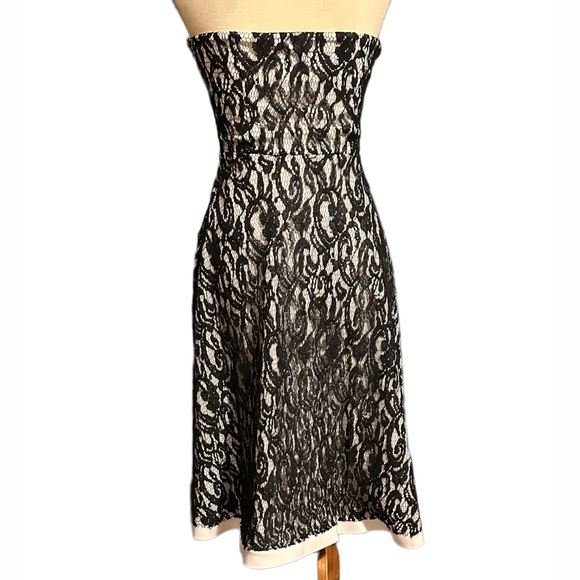 Unique Vintage Strapless Sweetheart Lace Dress - Picture 4 of 7